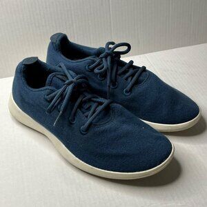 Allbirds Men's Wool Runners Hazy Indigo Blue Blizzard White Sole Size 10